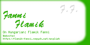 fanni flamik business card